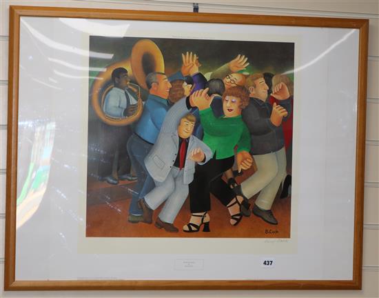 Beryl Cook, limited edition print, Jiving to Jazz, signed in pencil, 60 x 64cm